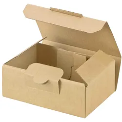 VEPATIM 100x Versandkarton 120x80x45mm schnelle Aufrichtung mit Steckverschluss Maxibrief und Warensendung braun