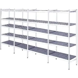 EURAST - Metallregal mit duraluminium-beinen 5 ebenen - 5080x370x1700 mm - 50803500