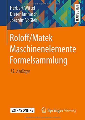 Herbert Wittel - Roloff/Matek Maschinenelemente Formelsammlung - Preis vom 30.09.2026 09:01:18 h