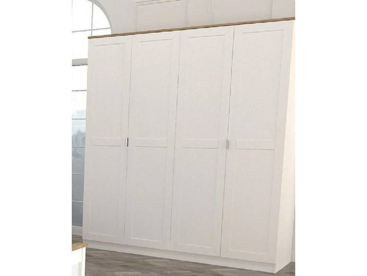Xlmoebel Kleiderschrank Weißer Holz-Kleiderschrank im modernen Design mit luxuriöser Note (Kleiderschrank) Hergestellt in Europa