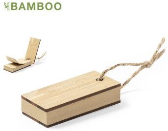 Portamemo Yiuta bamboo e juta, 80 post-it kraft, linea natura Personalizzate o neutre