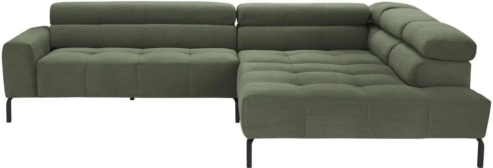 Max Schelling Ecksofa verstellbare Kopfteile MS Verve ¦ grün ¦ Maße (cm): B: 311