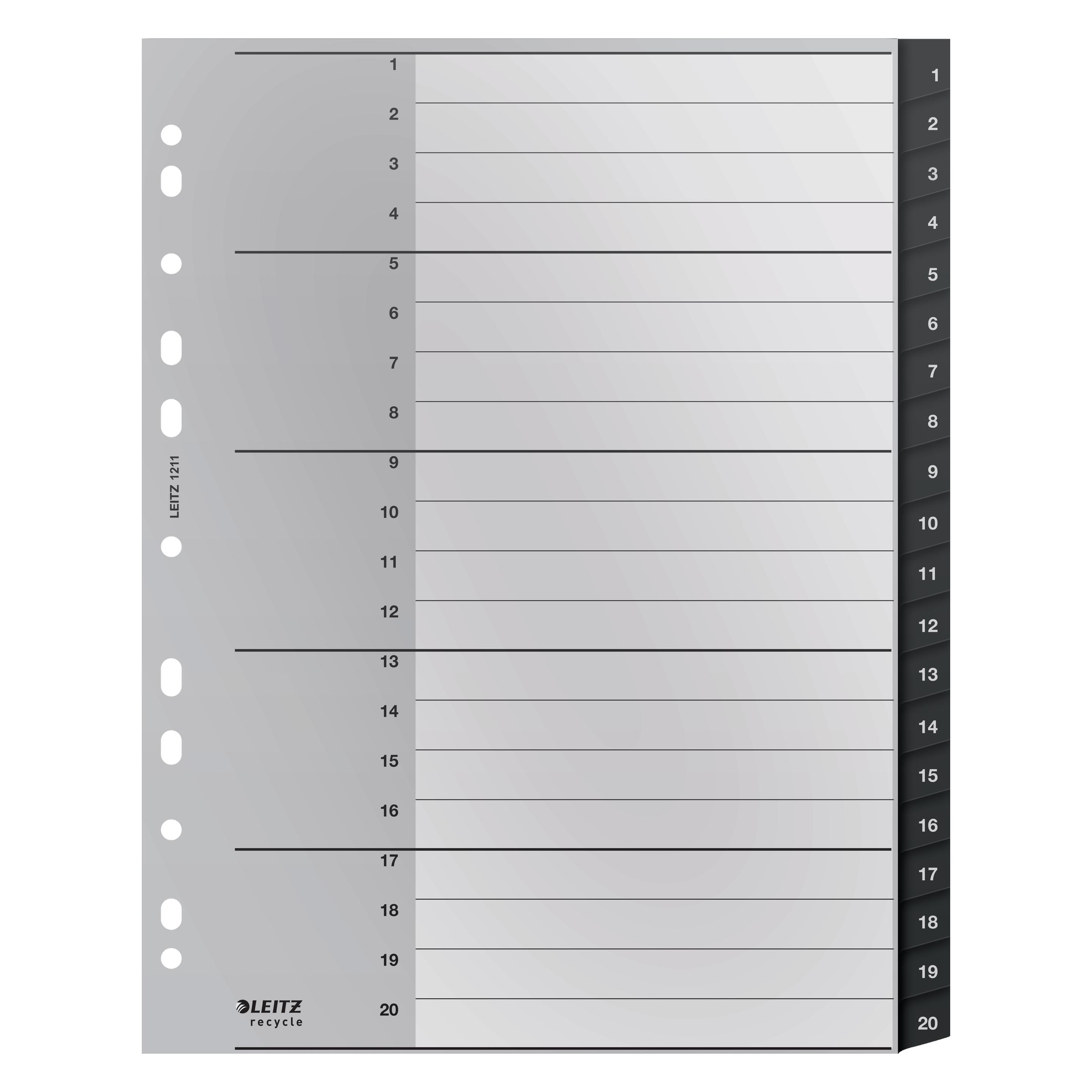 Leitz Register Recycle 1-20 (1211-00-00)