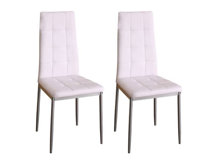Esszimmerstuhl Leder MARC 2er Set weiss