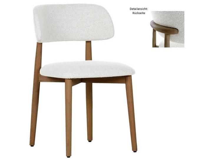 Livetastic Stuhl, Nussbaum, Beige, Holz, Eiche, massiv, rund, 49x79x51 cm, Esszimmer, Stühle, Esszimmerstühle, Vierfußstühle