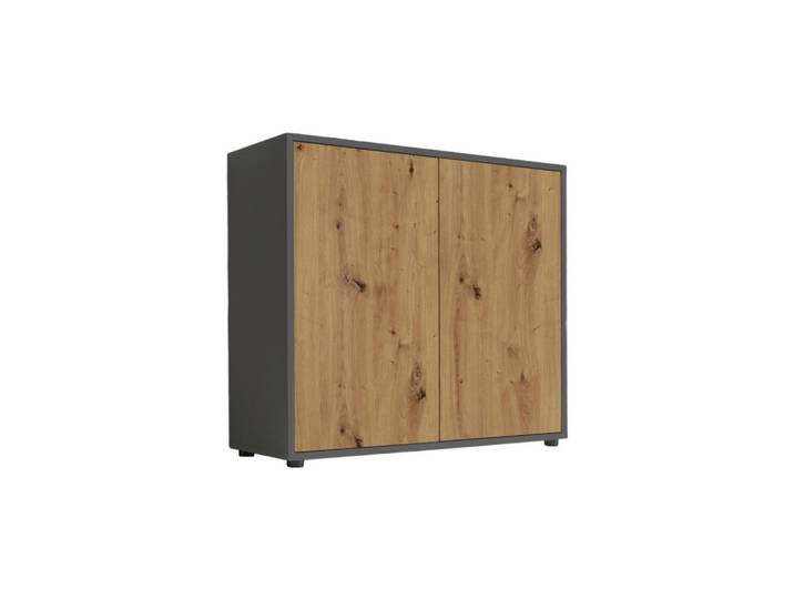 Kommode Mailand Typ 4 Anthrazit/Eiche Artisan