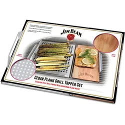 Edelstahl Grillauflage mit Zedernholz-Platte
