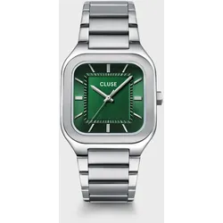 CLUSE - QUADROS - silver steel - dial green