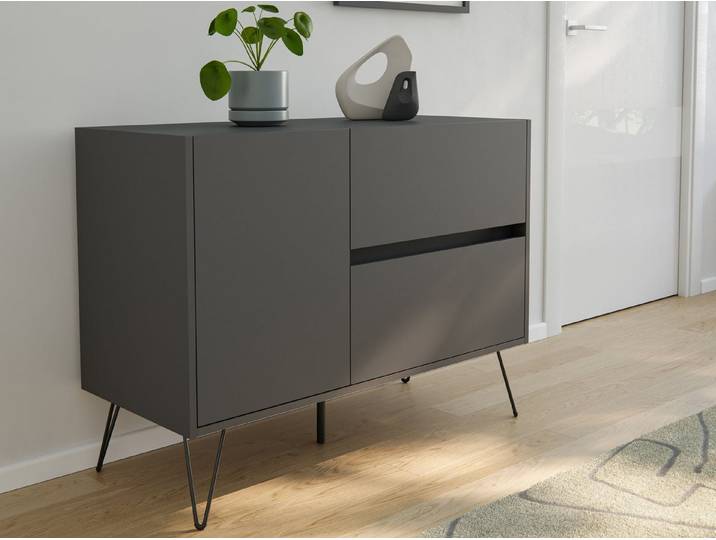 Magnolia Home Sideboard Sideboard Yako 100cm 2 SoftClose 1 Tür Grafit