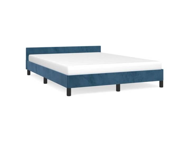 Cadre de lit - FYDUN - Bleu foncé - 140x200 cm - Velours