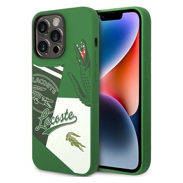 Lacoste Hardcase Liquid Silicone Patchwork für Apple iPhone 14 Pro - green (Apple iPhone 14 Pro) (LCHCP14LSPABN)