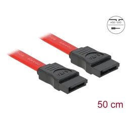 DELOCK SATA-Kabel SATA -> SATA St/St 0.50m rot
