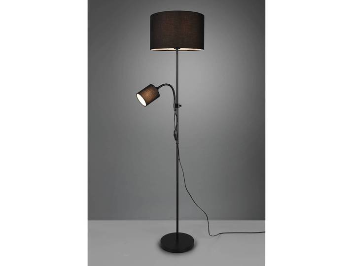 Lampadaire Owen Ø 36cm Noir/Noir Tissu mélangé E27