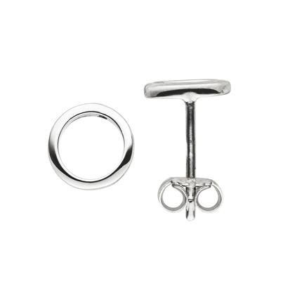 Paar Ohrstecker JOBO "Kreis", silber (silber 925), Ohrringe, Damen, 7,4mm, Silber 925 (Sterlingsilber), 925 Silber
