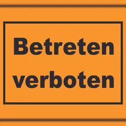 HB-Druck Betreten verboten Schild schwarz-orange A0 (841x1189mm)