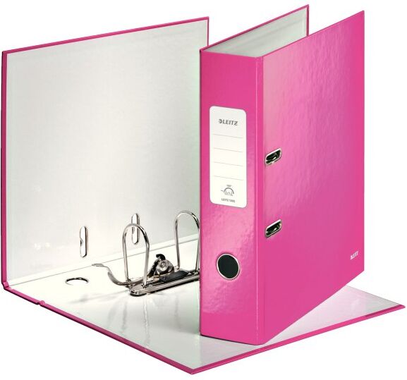 Leitz WOW 180° Lever Arch File A4 80mm Laminated (Pack of 10) - Pink