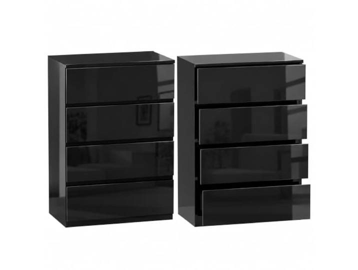HOMCOM 4-Schubladen Kommode 55x34x80cm Schwarz Holz, Kommode, modern und vielseitig