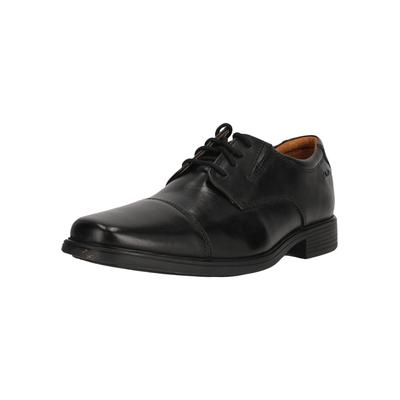 Schnürschuh CLARKS "Tilden", Herren, Gr. 40, schwarz, Leder, Schuhe Schnürschuh, im klassischen Design