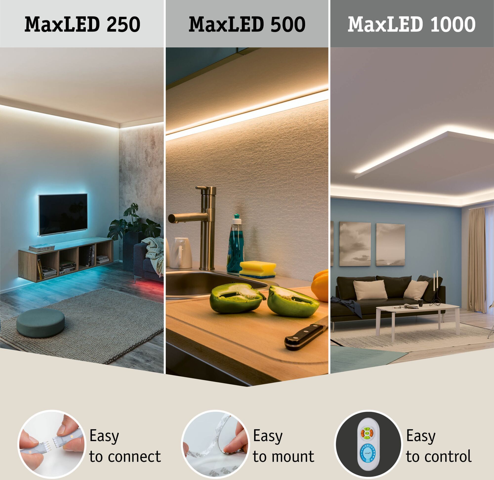 PAULMANN LED-Streifen "MaxLED 500 LED Strip Warmweiß Basisset", silber (silberfarben), Dioden 320 Stk., Gesamtlänge 7,5m, Lichterketten, LED-Streifen