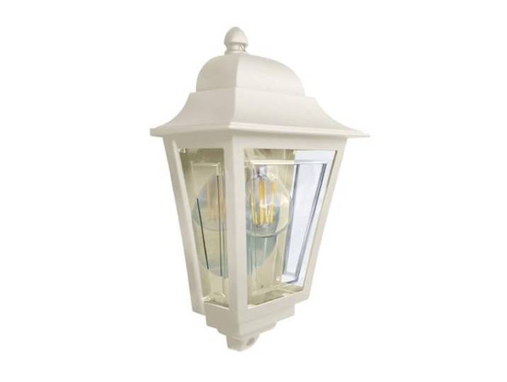 Elstead Deco Lane 1-lichts halve buitenmuurlantaarn crème IP44