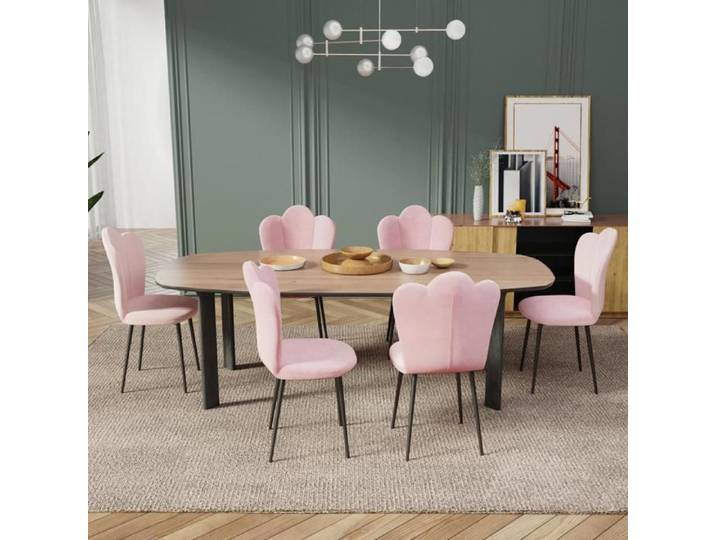 MIPAN chaises (6pcs) chaises salle à manger velours 43*44*90cm esszimmer chaises rose