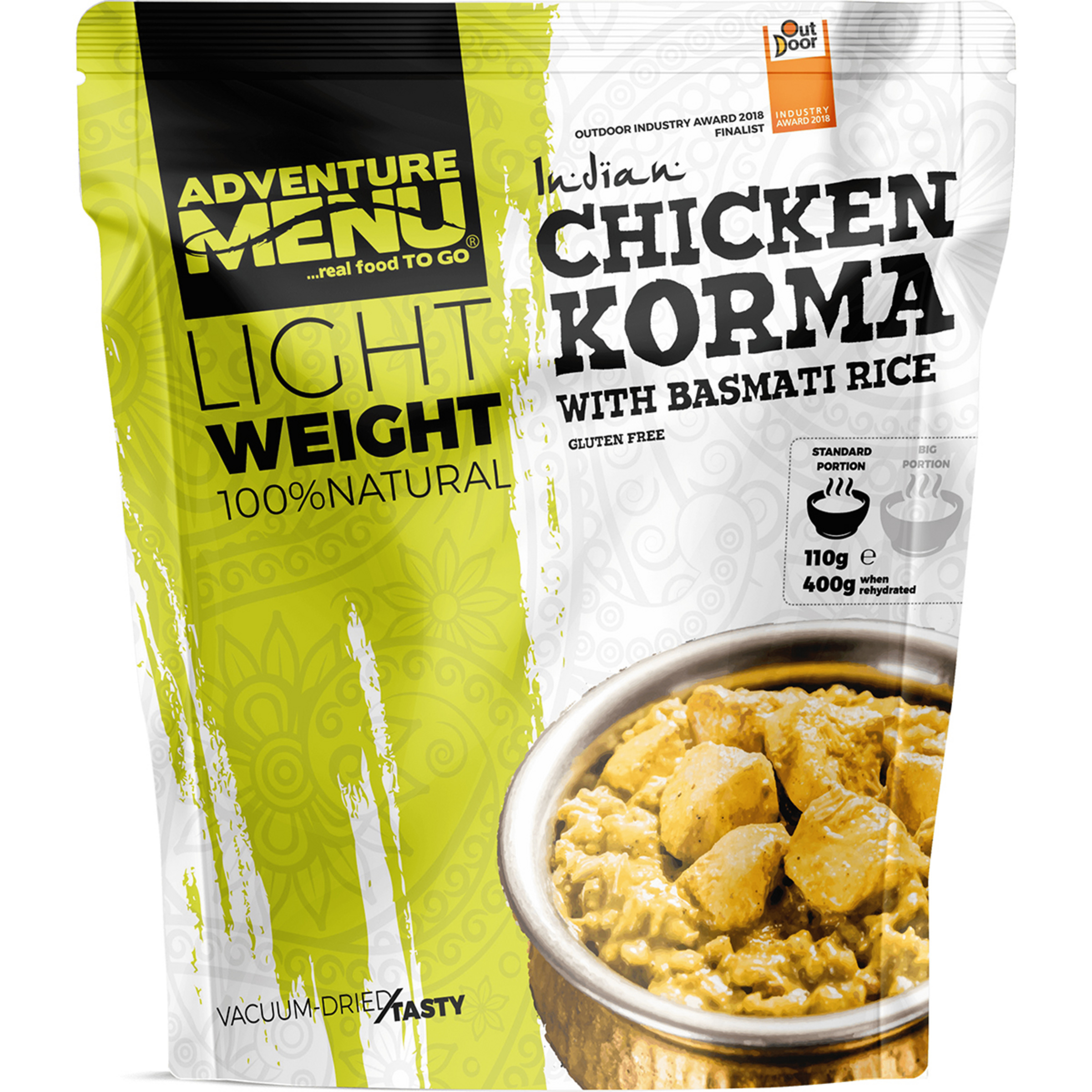 Adventure Menu Hühnchen Korma mit Basmatireis Trekkingnahrung Größe 110g