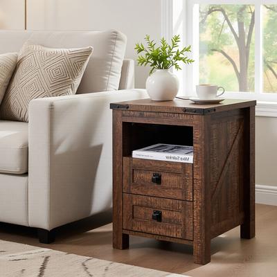afulyperfllc Modern Nightstand with Charging Station, Side Table, End Table