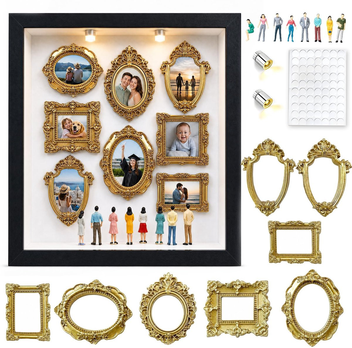 Omgoods Mini Fotolijst DIY Mini Museum 25 x 25 cm - Persoonlijk Cadeau