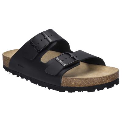 Pantolette JOSEF SEIBEL "Hermine 01", Damen, Gr. 37, Leder, schwarz, Schuhe Pantolette, Plateau Sandale, Sommerschuh, Hausschuh mit komfortablem Fußbett