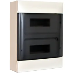 Legrand 135212 AP-Verteiler mit Rauchglas Kunststofftür weiß 2x12M Praktibox S