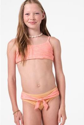 O'Neill s Sunshine Revo Tie Back Bralette Set in Fusion Coral, Size 16, Elastane/Polyamide