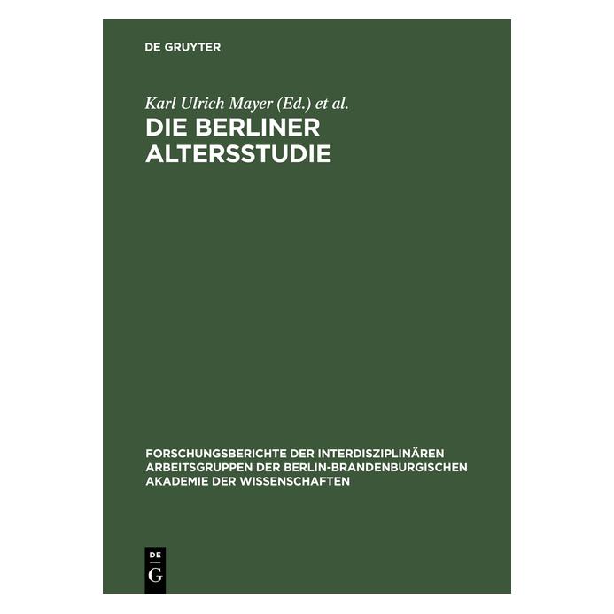 De Gruyter Berliner Altersstudie (Deutsch, Hardcover) (67759067)