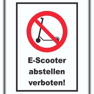 HB-Druck E- Scooter Abstellen verboten Schild Elektro -Tretroller Roller A3 Rückseite selbstklebend