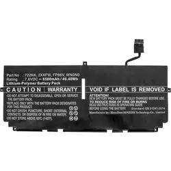 CoreParts Laptop Battery for Dell (6000 mAh), Notebook Akku, Schwarz
