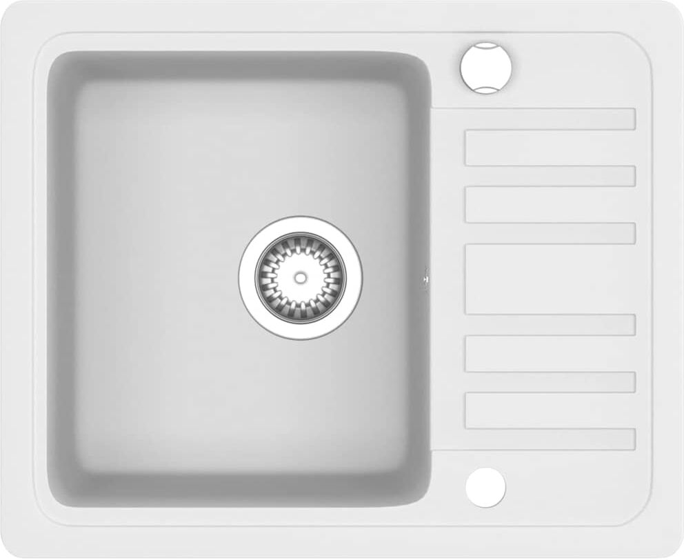 vidaXL Évier de cuisine Granit Blanc