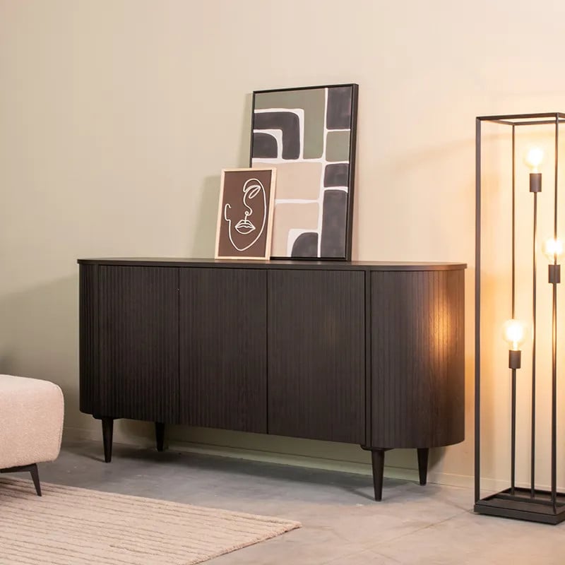 Label51 Dressoir Oliva - Zwart - Eiken - 180 cm