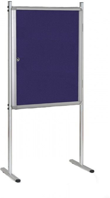 B2B Partner Interne Informationstafel auf Ständer, 720 x 980 mm, Textil, blau, beidseitig
