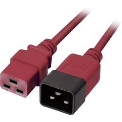 LINDY Kaltgeräte Verlängerungskabel [1x Kaltgeräte-Stecker C20 - 1x Kaltgeräte-Buchse C19] 2.00 m Rot 30124