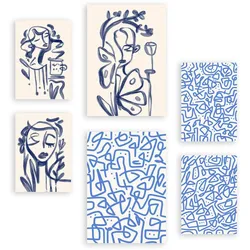 POSTER Set Mit 6 Kunst Löschen In Weibliche Zusammenfassung A3 & A4 Rahmenlos