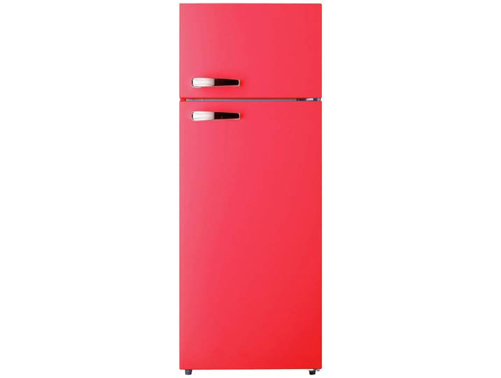 PKM Kühl-Gefrier-Kombination, Rot, Metall, Kunststoff, 1 Schublade(n) Schubladen, 54x143x54.5 cm, Innenraumbeleuchtung, höhenverstellbare Füsse, Küchen, Küchenelektrogeräte, Kühl- & Gefrierschränke, Kühl- und Gefrierkombinationen