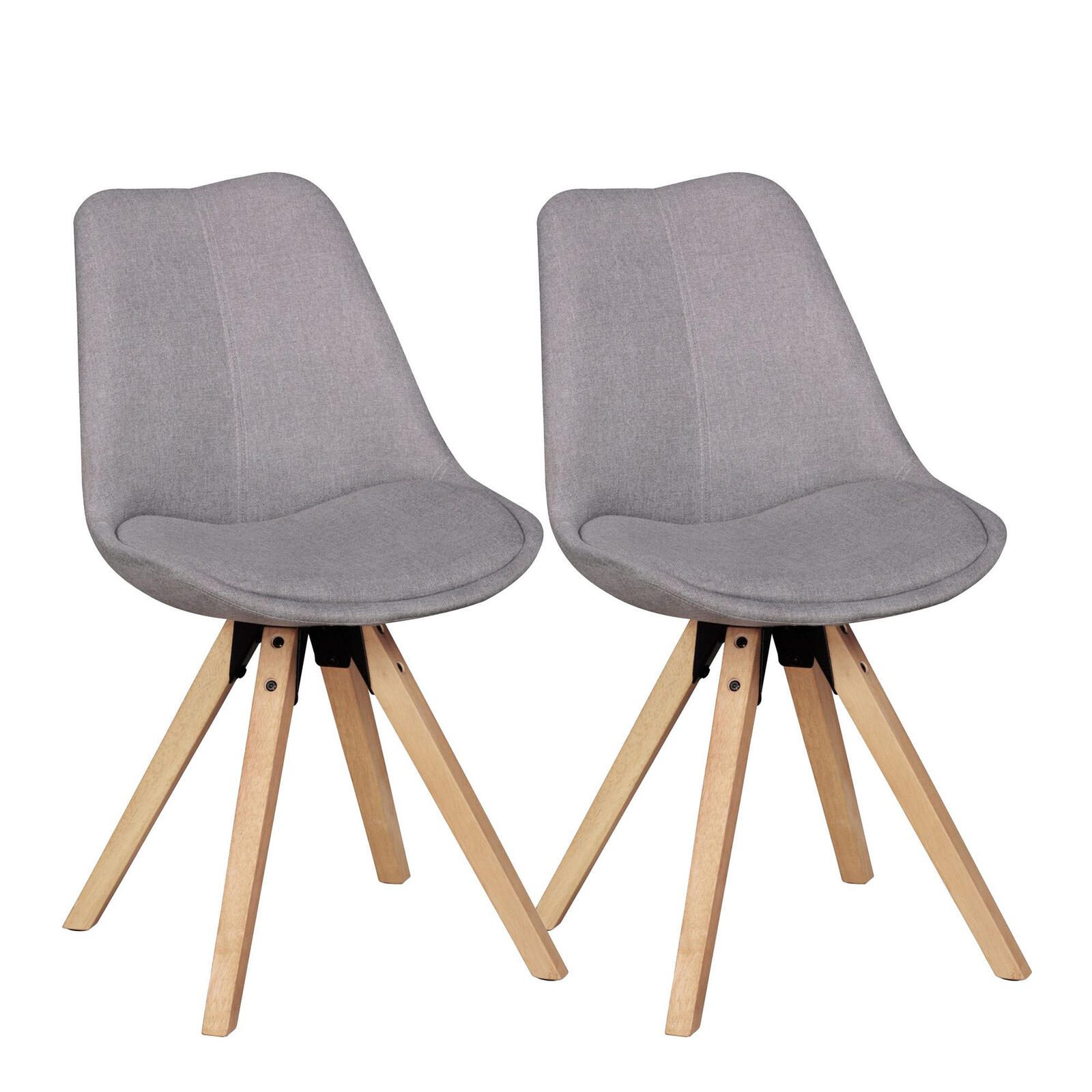 WOHNLING 2er Set Esszimmerstuhl LIMA WL5.029 hellgrau