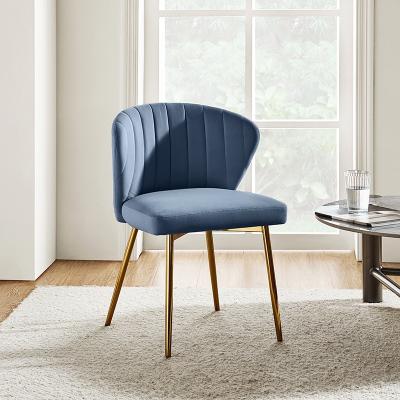 "HULALA HOME Aruna 20"" Modern Velvet Tufted Back Accent Chair with Metal Legs"