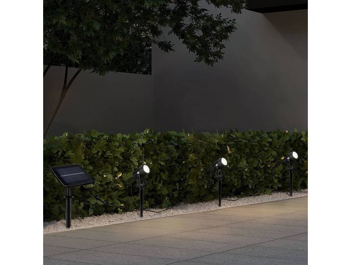 Reality Leuchten Solar-Strahler Obidos, schwarz matt, Aluminium, 3er Obidos, schwarz, Aluminium, LED Außenleuchte