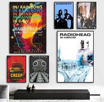 Inspired Living Radiohead Poster In Rainbows Wall Art Canvas Poster For Bedroom, Living Room & Studio 14 50x70cmframeless