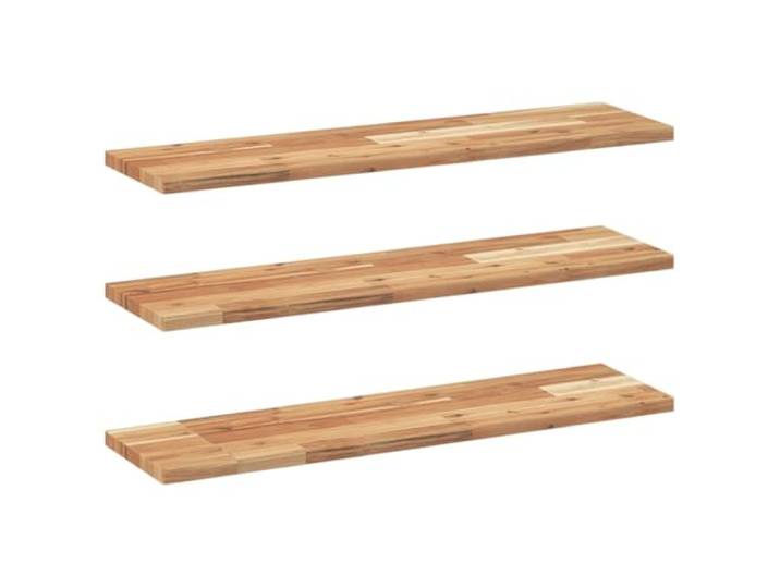Makastle 3er-Set Schweberegale aus Massivholz Akazie zur Wandmontage 80 x 20 x 2 cm Rechteckig