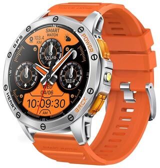 Everyday Crate LEMFO K67 GPS Smartwatch With 1.43 Inch AMOLED Smart Watch Bluetooth Calling Health Tracker silver Orange