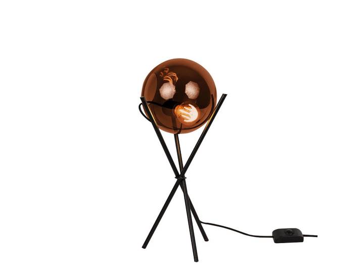 s.luce Tischlampe Orb Axis Dreibein Braun/Schwarz, Glas, Rund, E27, 22x52x20 cm, Lampen & Leuchten, Innenbeleuchtung, Tischlampen