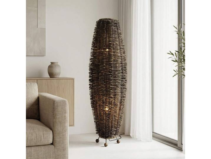 Lampe sur pied en rotin - Aiko