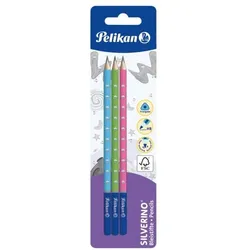 Pelikan 3x Bleistift »Silverino« HB grün