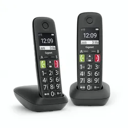Gigaset E290 Duo - Schnurlostelefon mit Rufnummernanzeige - ECO DECT\GAP - Schwa...